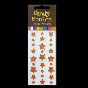 Candy Bonbon Crystal Stickers - Light Orange Stars