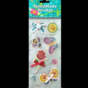Handmade Stickers - Butterfly And Flower