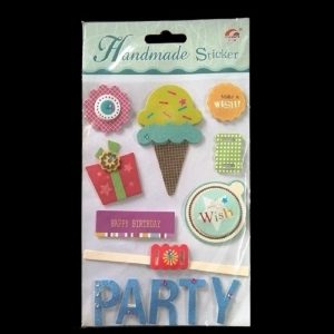 Handmade Stickers - Happy Birthday Party