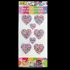 Self Adhesive Heart Shaped Mixed Color Stone Sticker