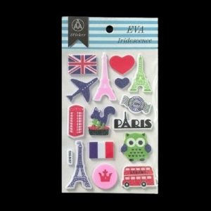 Self Adhesive Scrap Booking Sticker - Paris Theme