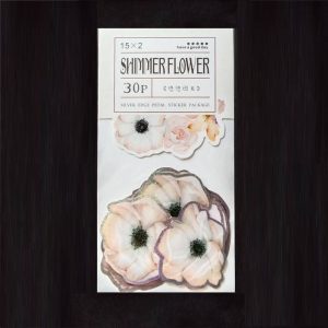 Silver Edge Patel Peach Shimmer Flower Sticker
