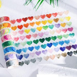 Candy Colour Heart Print Washi Tape