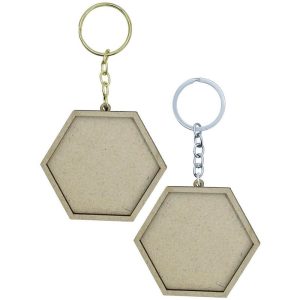 MDF Key Chains Set - Hexagon