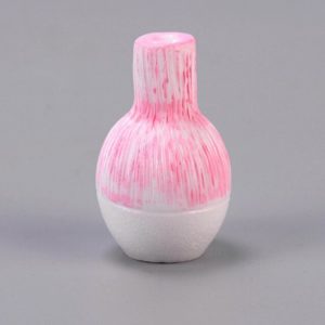 Miniature Vase – Pink With White