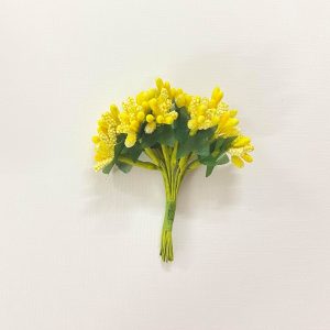 Artificial Berry Pollen Flower Bunch - Lemon Yellow