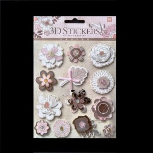 Retro Style 3D Stickers - Vintage Flowers