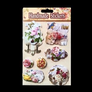 Handmade Stickers - Bird Butterfly And Flowers