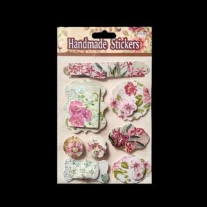 Handmade Stickers - Pink Floral Pattern