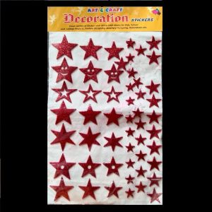 Foam Glitter Stickers - Red Star