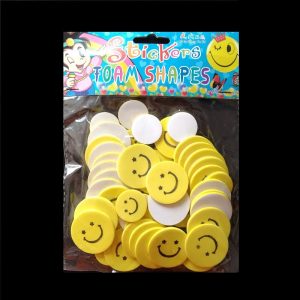 Foam Stickers - Yellow Round Smiley Face