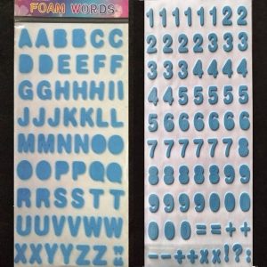 Foam Stickers Alphabets And Numbers - Blue