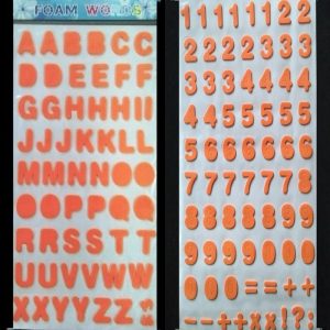 Foam Stickers Alphabets And Numbers - Orange