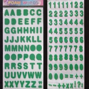 Foam Stickers Alphabets And Numbers - Green