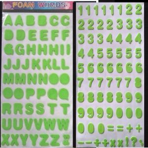 Foam Stickers Alphabets And Numbers - Parrot Green Green