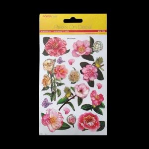 Self Adhesive Scrap Booking Sticker - Pink Flowers