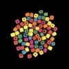 Mixed Colour Square Shape Wooden Beads - 6 mm
