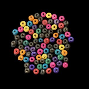 Mixed Colour Round Flat  Shape Wooden Beads 6 mm