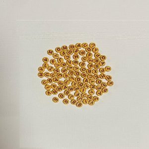 Acrylic Round Alphabet Beads - Antique Gold