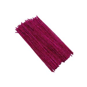 Glitter Chenille Stems or Pipe Cleaners - Dark Pink