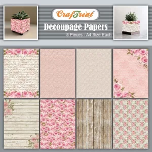 Craftreat Decoupage Paper - Pink Blooms