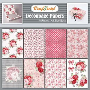 Craftreat Decoupage Paper - Red Blooms