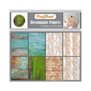 Craftreat Decoupage Paper - Woods And Floral Wood Background