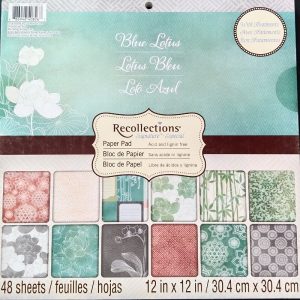 Recollections Signature Blue Lotus Paper Pad 12 x 12