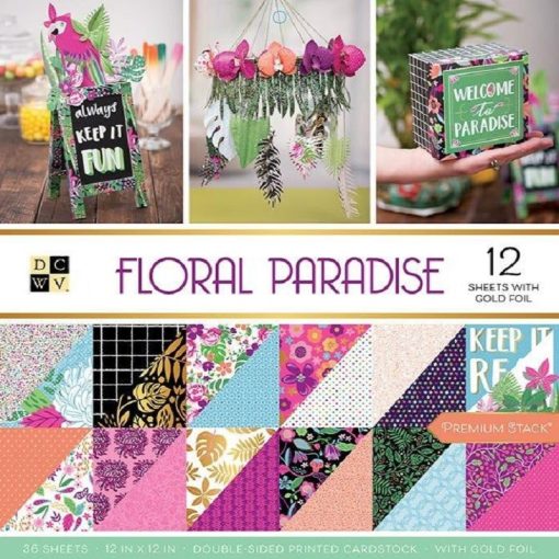 DCWV  Floral Paradise Paper Stack 12 x 12