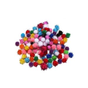 Glitter Pom Poms 10 mm - Multicolour