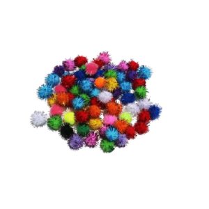 Glitter Pom Poms 40 mm - Multicolour