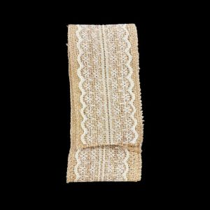 Off White Lace With Jute Burlap Ribbon
