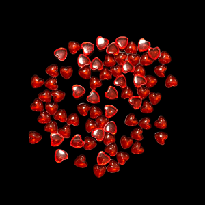 Acrylic Heart Embellishments - Red