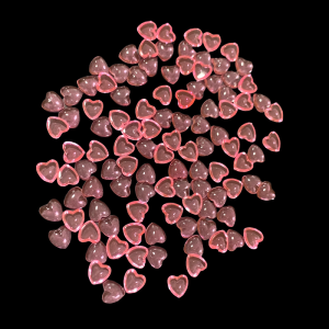 Acrylic Heart Embellishments - Pink