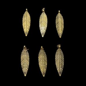 Antique Bronze Feather Charm - Style 3