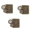Antique Bronze Rectangle Shape Clock With Gears Charm
