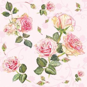 Roses In Pink Background Decoupage Napkin