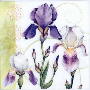 Five Petal Purple Flowers Decoupage Napkin