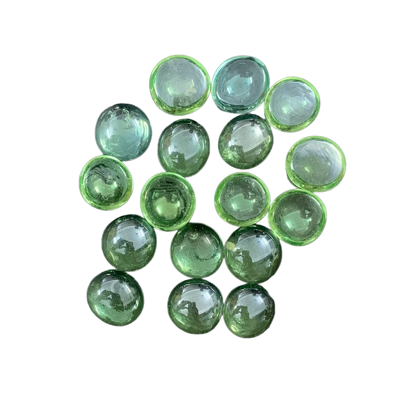 Round Glass Pebbles - Leaf Green