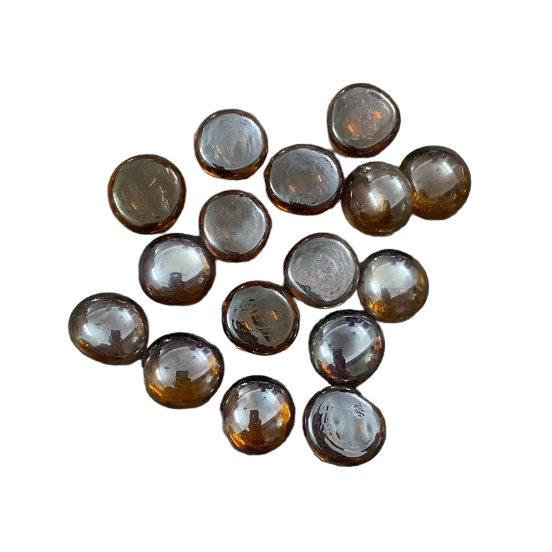 Round Glass Pebbles - Dark Brown