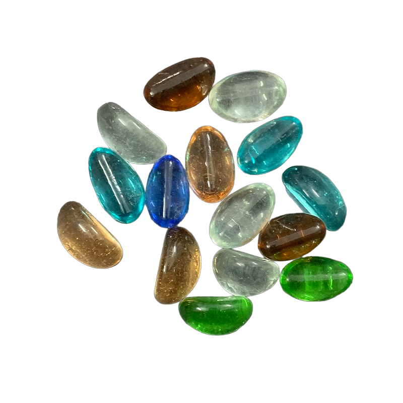 Kidney Glass Pebbles - Mixed Colour