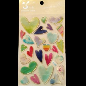 Self Adhesive Water Color Stickers - Heart Style 2