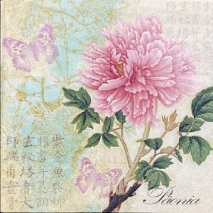 Pink Flower With Butterfly Decoupage Napkin
