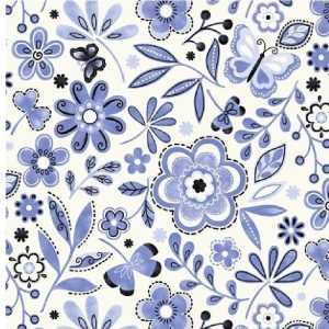 Blue Butterflies And Flowers Decoupage Napkin