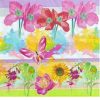 Painted Flowers And Butterfly Decoupage Napkin
