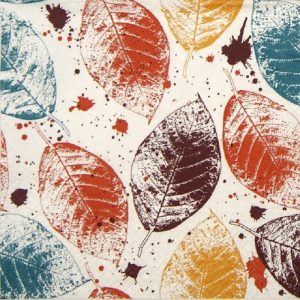 Mixed Colour Printed Leaves Decoupage Napkin