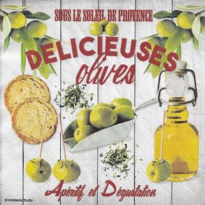 Delicious Olives Decoupage Napkin