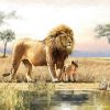 Lions Decoupage Napkin