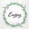Enjoy On Wreath Decoupage Napkin