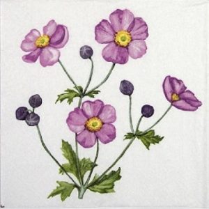 Five Petal Purple Flower Decoupage Napkin